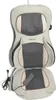 A top-down view of a massage cushion with a remote control. Voir les images du produit