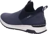 Side view of a blue slip-on shoe with a white sole. Produktbild-Vorschau