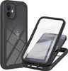 A black iPhone 12 Mini case is shown, with a second case disassembled to reveal the phone inside. Produktbild-Vorschau