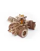 A wooden 3D puzzle model of a tractor on a white background. Náhled obrázku produktu