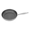 A stainless steel frying pan with a honeycomb pattern on a white background. Podgląd zdjęcia produktu
