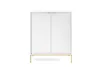 A white, fluted cabinet with gold legs and handles, presented on a white background. Produktbild-Vorschau
