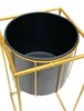 DanDiBo Blumenhocker mit Topf Metall Gold Schwarz Eckig S Produktbild-Vorschau 5