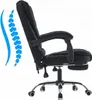 Side view of an ergonomic office chair with a blue spine graphic indicating lumbar support. Podgląd zdjęcia produktu
