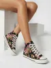 Damen Sneaker Flora Schwarz-Blumenmuster Stoff für den Produktbild-Vorschau 1