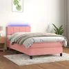 Boxspringbett mit Matratze & LED Rosa 90x200 cm Samt Produktbild-Vorschau 2