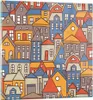 Bilder auf glas - Stadt Haus Straße - 70x70cm - Glasbilder Produktbild-Vorschau 1