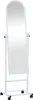 A full-length white mirror on a stand with wheels. Anteprima dell’immagine prodotto