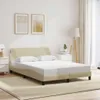 vidaXL Bettgestell "Dover" Creme 120x200 cm Stoff Produktbild-Vorschau 2
