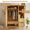 MODFU Kleiderschrank Eingangsschrank Landhausstil mit Produktbild-Vorschau 5