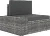 vidaXL 6-tlg. Garten-Lounge-Set mit Kissen Grau Poly Rattan Produktbild-Vorschau 7