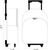Diagrams of a Hello Kitty rucksack trolley with dimensions. Produktbild-Vorschau