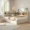 MODFU Schlafsofa Jugendbett140x190 cm mit LED Produktbild-Vorschau 2