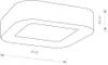 A line drawing of a rectangular light fixture with rounded edges and a central recessed panel. Dimensions are indicated with lines and text. Náhled obrázku produktu