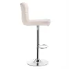 A side view of a single cream-colored bar stool with a chrome base and adjustable height. Produktbild-Vorschau
