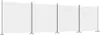 A long, white fabric screen divided into four sections by vertical poles, set up on a white background. Produktbild-Vorschau