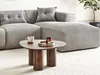 BELIANI Couchtisch Dunkel Holz Retro Dreieckiger Produktbild-Vorschau 4