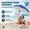 KINGSLEEVE® Ombrellone Spiaggia 180cm UV50+ Inclinabile Anteprima dell’immagine prodotto 2
