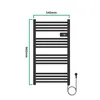 Handdoekradiator 'Follo', aluminium, 96 x 54 cm, zwart Productafbeelding-voorbeeld 4