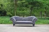 Dreisitzer Design Couch Grau Polster Sitz Textil Sofa 3 Produktbild-Vorschau 2