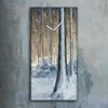 Wandkunst Leinwand Bild Uhr 30x60 Gemälde Abstrakte Winter Produktbild-Vorschau 2
