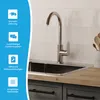 A kitchen faucet is shown running water into a sink, with marketing icons and text on the left side. Anteprima dell’immagine prodotto