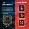 Maschera di Halloween Purge LED verde - Maschera Anteprima dell’immagine prodotto 2