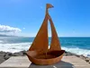 Rostiges Segelboot Gartendekoration, 65 cm Höhe, Metallboot Produktbild-Vorschau 5