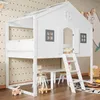Kinderhausbett mit Treppe und Sicherheitsgitter, zwei graue Produktbild-Vorschau 1