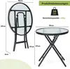 Product dimensions and weight capacity are shown for a small bistro table. Anteprima dell’immagine prodotto