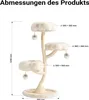 Fudajo Arbre à chat design avec 3 cuvettes, arbre à chat Ø Voir les images du produit 3
