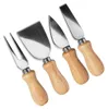 Edelstahl-Käsezubehör-Set mit Holzgriff - 4-teilig Produktbild-Vorschau 8