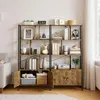 A freestanding bookshelf with cabinets in a room setting. Produktbild-Vorschau