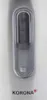 A close-up view of a water level indicator on a stainless steel electric kettle, showing measurement markings. Produktbild-Vorschau