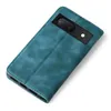 A teal flip case for a Google Pixel 8 phone, shown from a slightly elevated angle against a white background. Produktbild-Vorschau