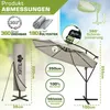 Ombrellone Tillvex Taupe Ø 350 cm Ombrellone da giardino Anteprima dell’immagine prodotto 2