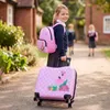 COSTWAY 2tlg Kinderkoffer + Rucksack, 12"+18" Kindertrolley Produktbild-Vorschau 2