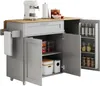 A kitchen island with storage, a towel rack, and a drop-leaf countertop. Náhled obrázku produktu