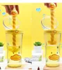 Kreative Kunststoff Stroh Wasserflasche Niedlichen Tier Produktbild-Vorschau 8