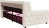 A modern bed frame with a tufted headboard and integrated LED lighting. Náhľad obrázku produktu