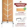 A product image showcasing a wooden flammlachsbrett with stainless steel accessories and descriptive text. Produktbild-Vorschau