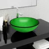 vidaXL Umywalka ze szkła hartowanego 42x14 cm zielona Podgląd zdjęcia produktu 2