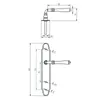 Technical drawing of a door handle set with dimensions. Produktbild-Vorschau