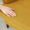Stretch Wingback křeslo, 2dílné, jednobarevné, žluté, Náhled obrázku produktu 4