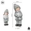 Winterkinder Junge Mädchen H21cm Kinderpaar Paar Terracotta Produktbild-Vorschau 2