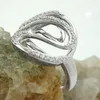 Eleganter Ring Damenring weiße Zirkonia zweilagig 925 Produktbild-Vorschau 2