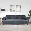 vidaXL Divano 3 posti Grigio scuro 250 x 188 x 76 cm Anteprima dell’immagine prodotto 2