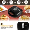 A sandwich maker with various food items and instructional graphics. Produktbild-Vorschau