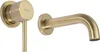 A gold matte wall-mounted faucet and its control handle are shown against a white background. Náhled obrázku produktu