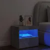 vidaXL Nachttisch mit LED-Leuchten Betongrau 50x40x45 cm Produktbild-Vorschau 4